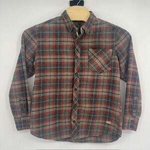 Outpost Makers Plaid Flannel Button Up Long Sleeve Shirt Size Large